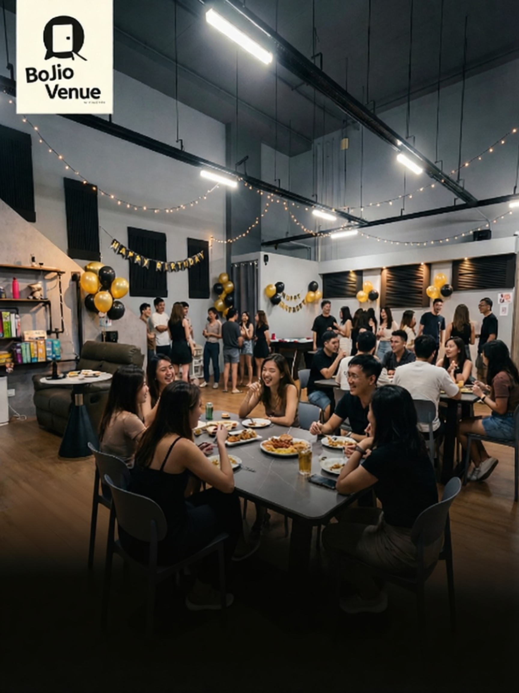 Birthday party with balloon decorations at BoJioVenue Singapore